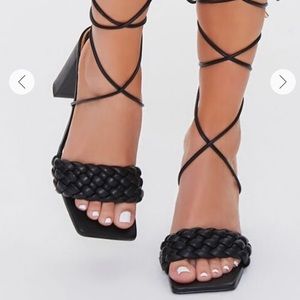 Black strappy heels